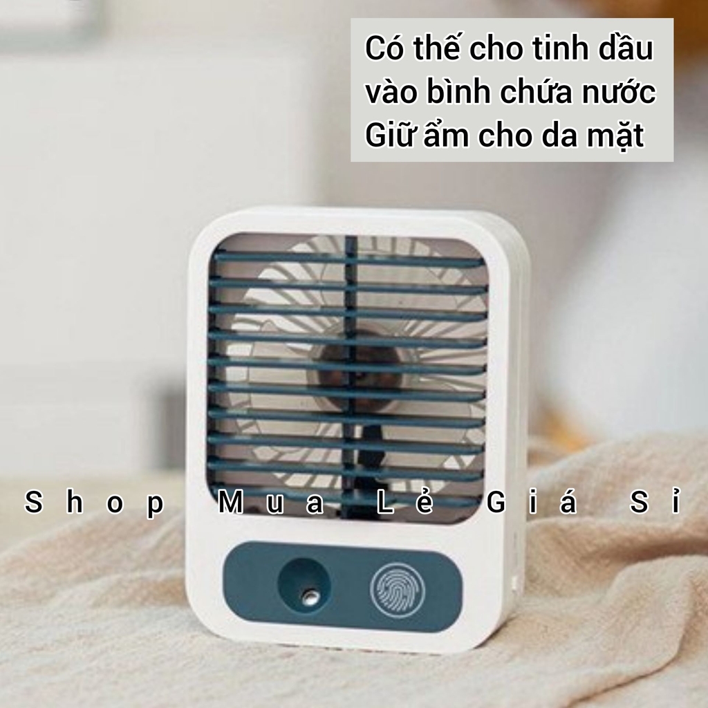 Quạt Tích Điện Mini Điều Hoà Hơi Nước Để Bàn 3 Tốc Độ Gió Cao Cấp
