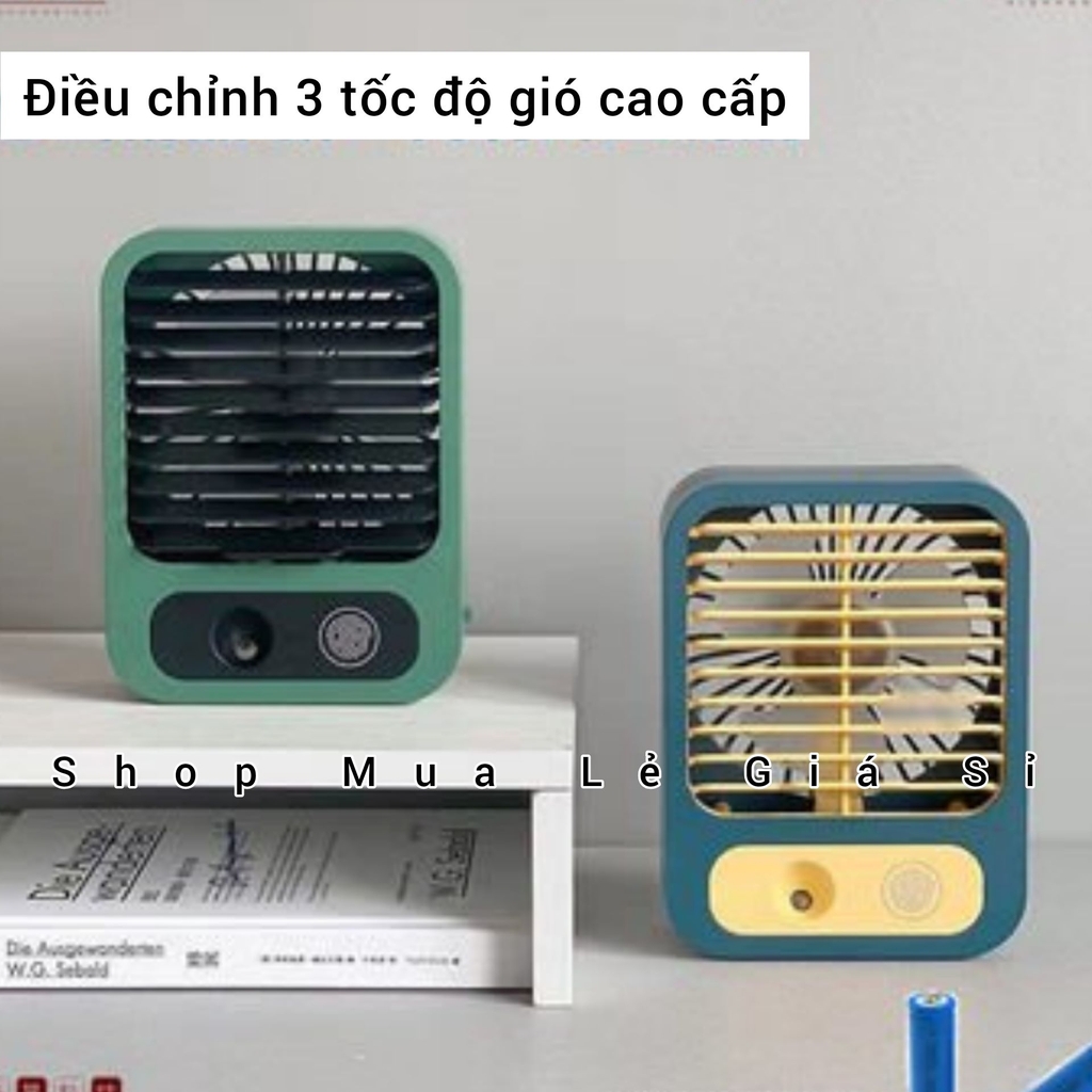 Quạt Tích Điện Mini Điều Hoà Hơi Nước Để Bàn 3 Tốc Độ Gió Cao Cấp