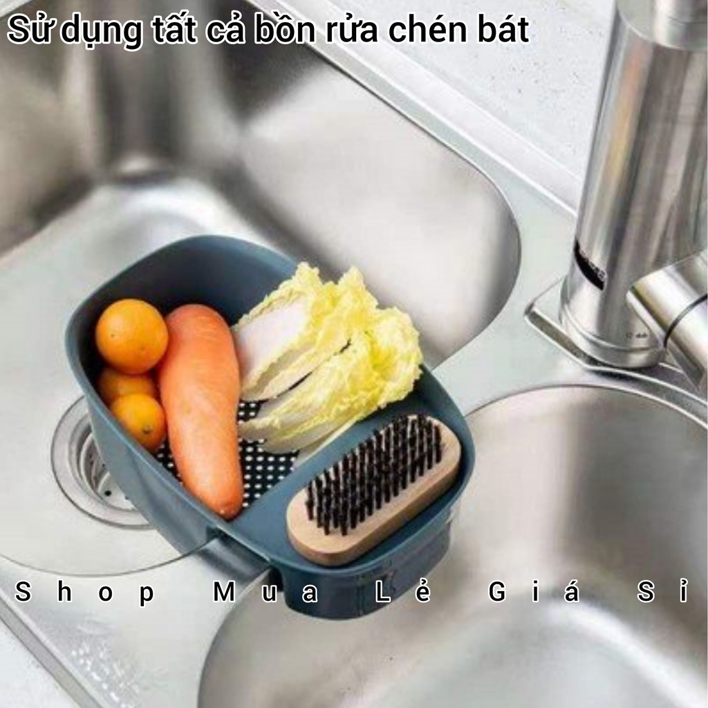 Khay Gác Cạnh Bồn Để Đồ Rửa Chén Bát & Lọc Cặn Thức Ăn