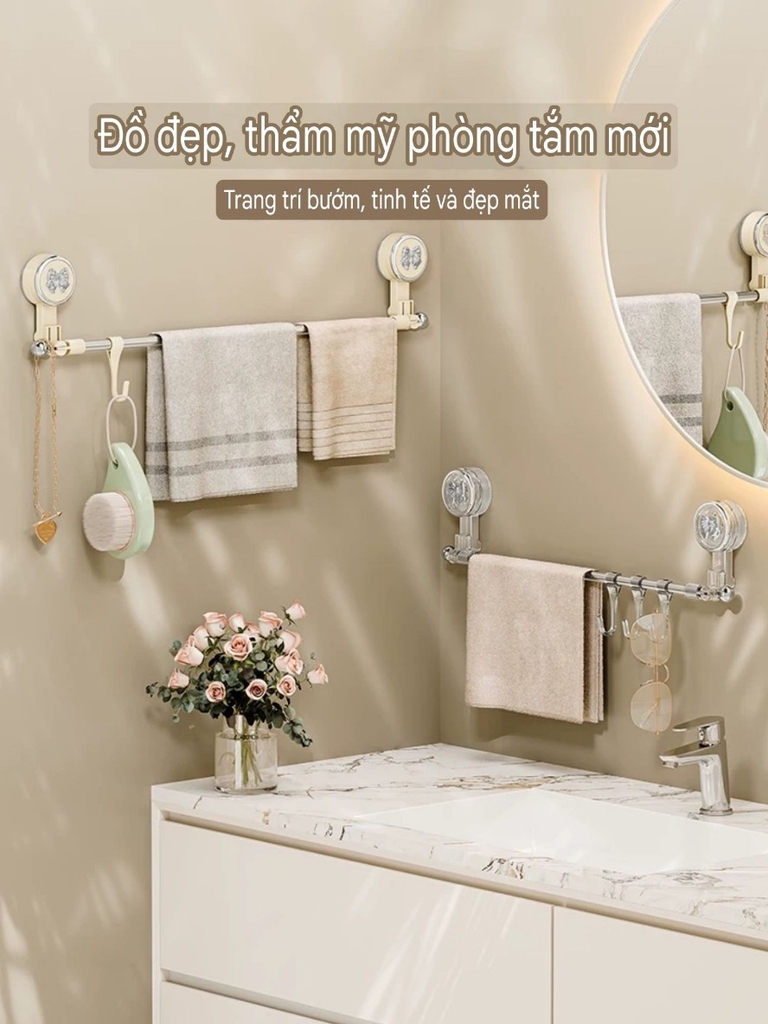 Giá treo khăn chỉnh kích thước có hộp để hành tỏi