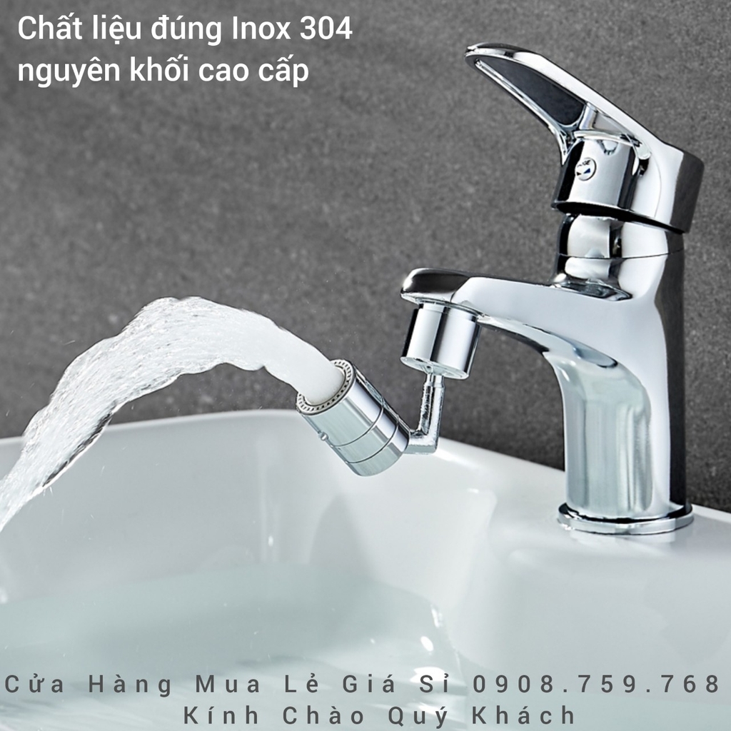 Vòi Tăng Áp Cao Cấp Inox 304 Nguyên Khối 📣 Giúp Tiết Kiệm Nước Xoay 720%