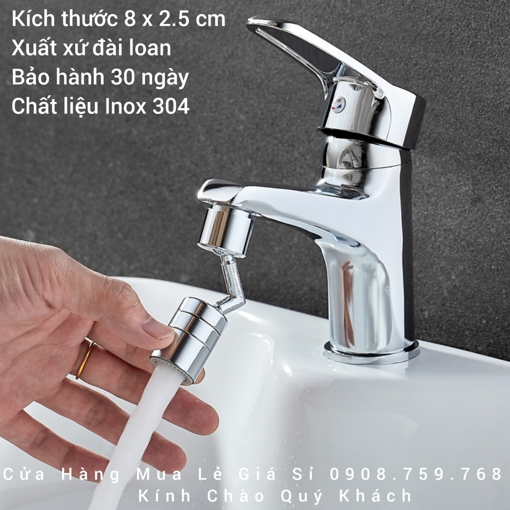 Vòi Tăng Áp Cao Cấp Inox 304 Nguyên Khối 📣 Giúp Tiết Kiệm Nước Xoay 720%