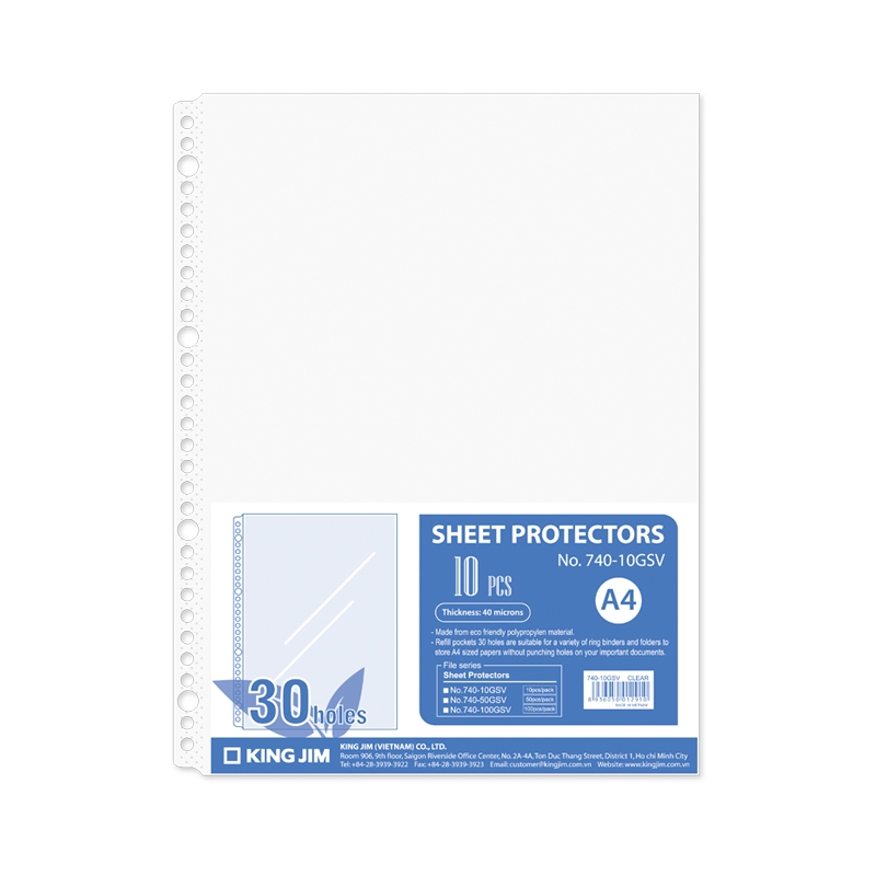 Sheet Protectors 30 Holes 740-10GSV