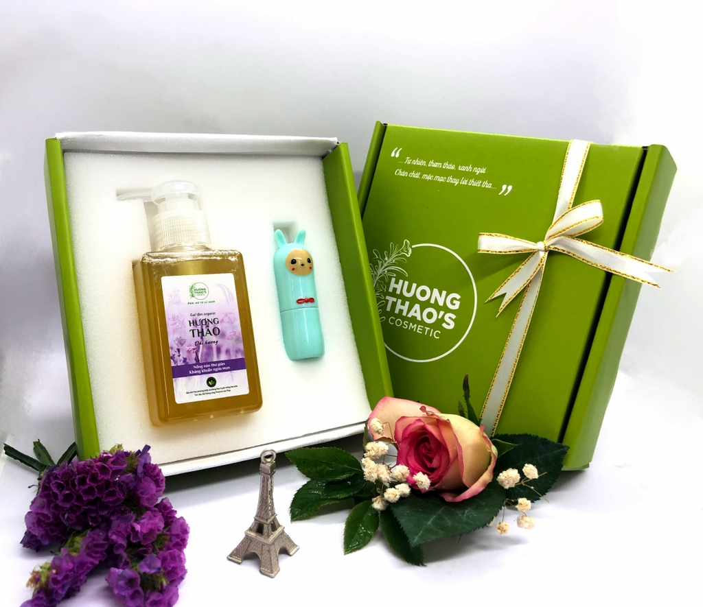 Hộp quà Gel tắm Hương Thảo 100ml và Son dưỡng