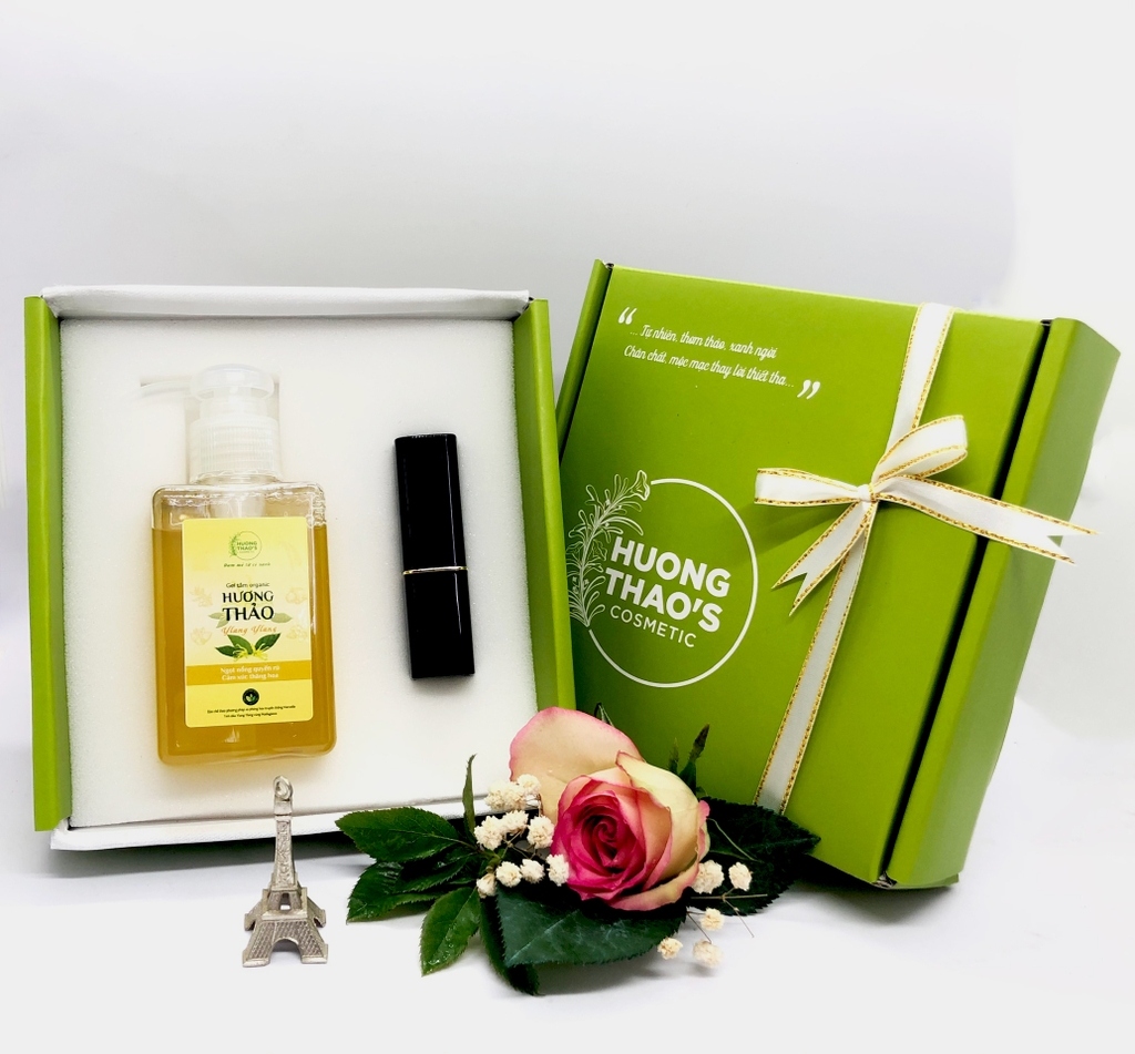 Hộp quà Gel tắm Hương Thảo 100ml và Son dưỡng