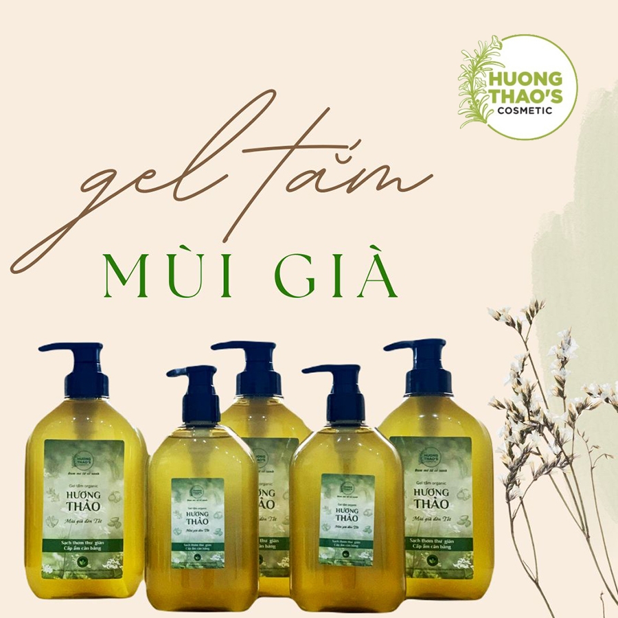 Gel tắm Organic Hương Thảo - sạch nhờn dưỡng ẩm thoáng da, hương Mùi già thư giãn 500 ml