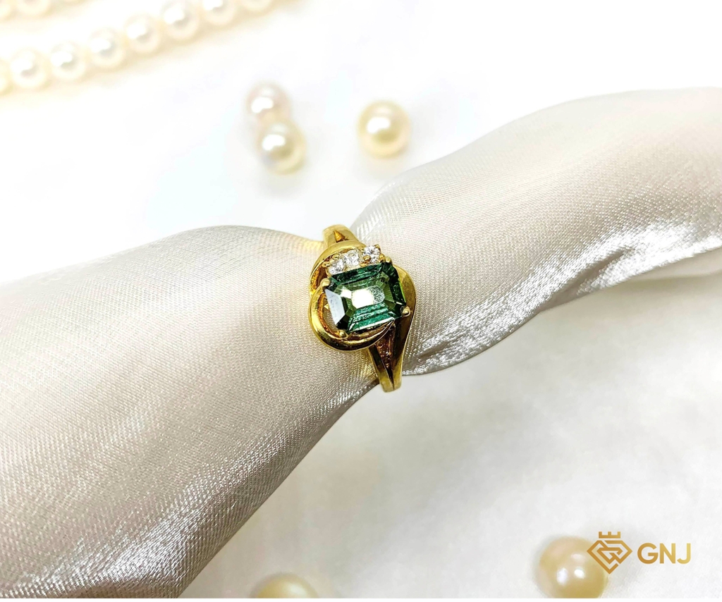 Nhẫn Bạc Đính Đá Tourmaline Xanh- Ken Thiên Nhiên - GNJ | GNJ