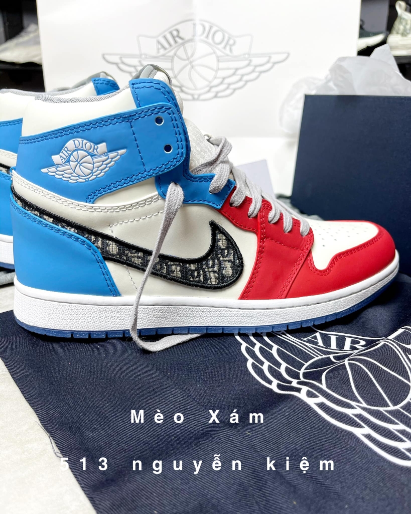 Giày Nike Dior x Air Jordan 1 High Wolf Grey CN8607002  AuthenticShoes