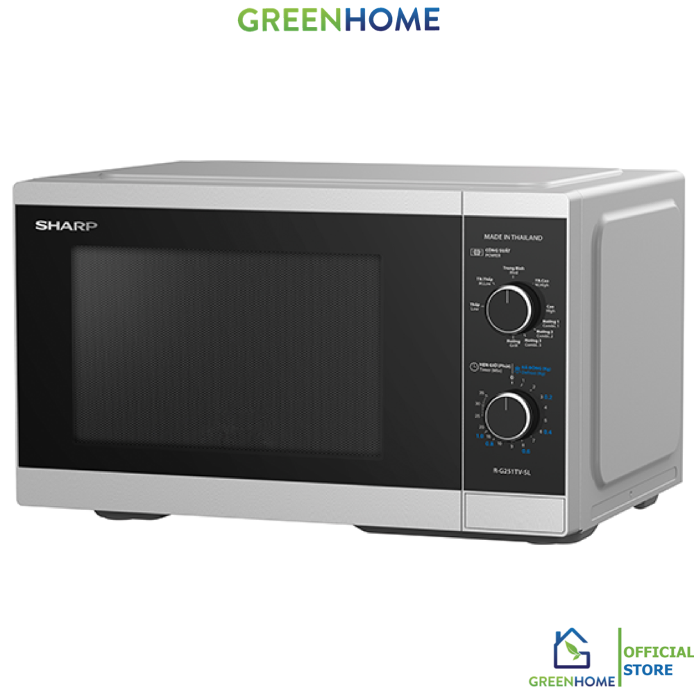 Lò vi sóng Sharp R-G251TV-SL/BK (25 lít, Thái Lan, có nướng) Green Home ...