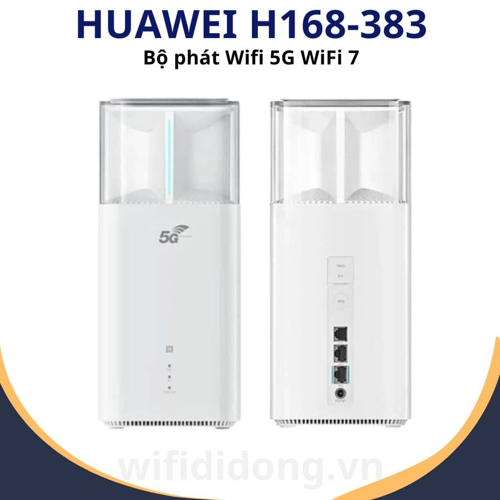 Huawei H168-383 | Bộ phát WiFi 5G Advanced, Wi-Fi 7 tốc độ 11.7Gbps, Anten 14dBi, 192 thiết bị kết nối | Hàng chính hãng