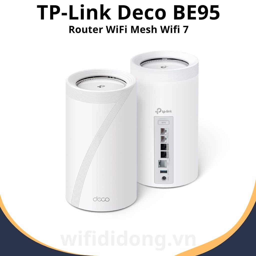 Bộ Router WiFi Mesh TP-Link Deco BE95 (Bộ 2) | WiFi 7 BE33000 Tốc độ 33Gbps, 4 băng tần, Cổng 10Gbps, Phủ sóng toàn nhà | Hàng chính hãng