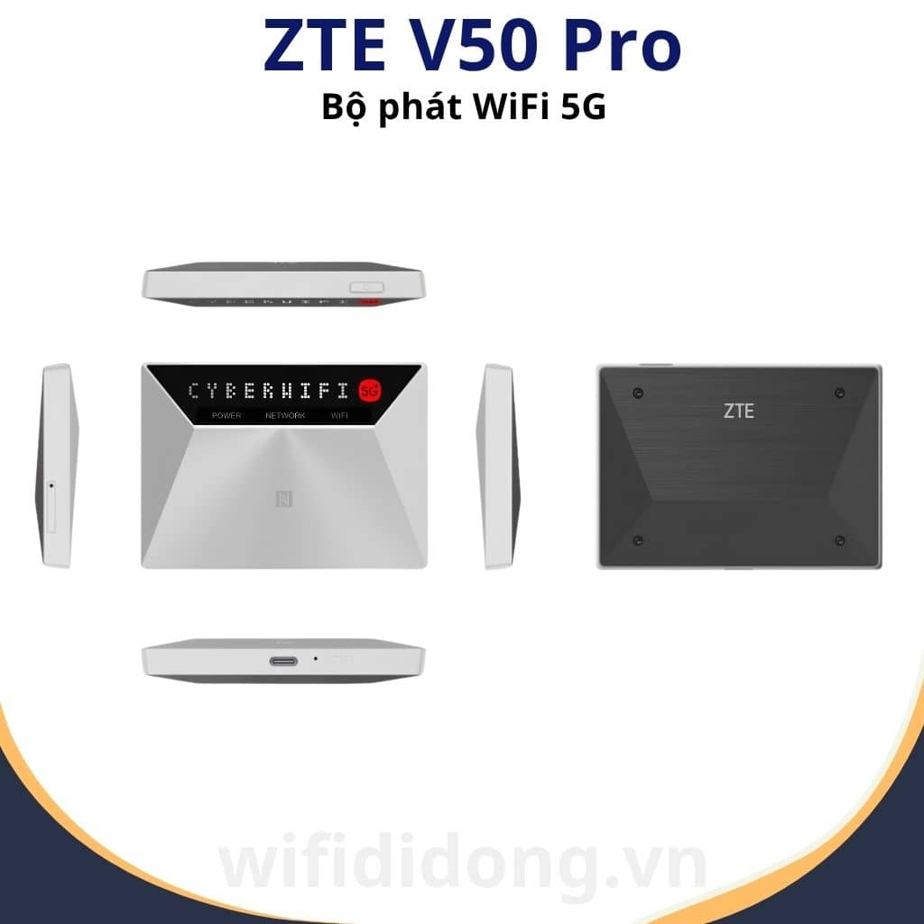 Bộ phát WiFi 5G ZTE V50 Pro | Router WiFi 5G WiFi 5, Tốc độ 1.83Gbps, Hỗ trợ 10 thiết bị, Thiết kế siêu nhỏ gọn | Hàng chính hãng