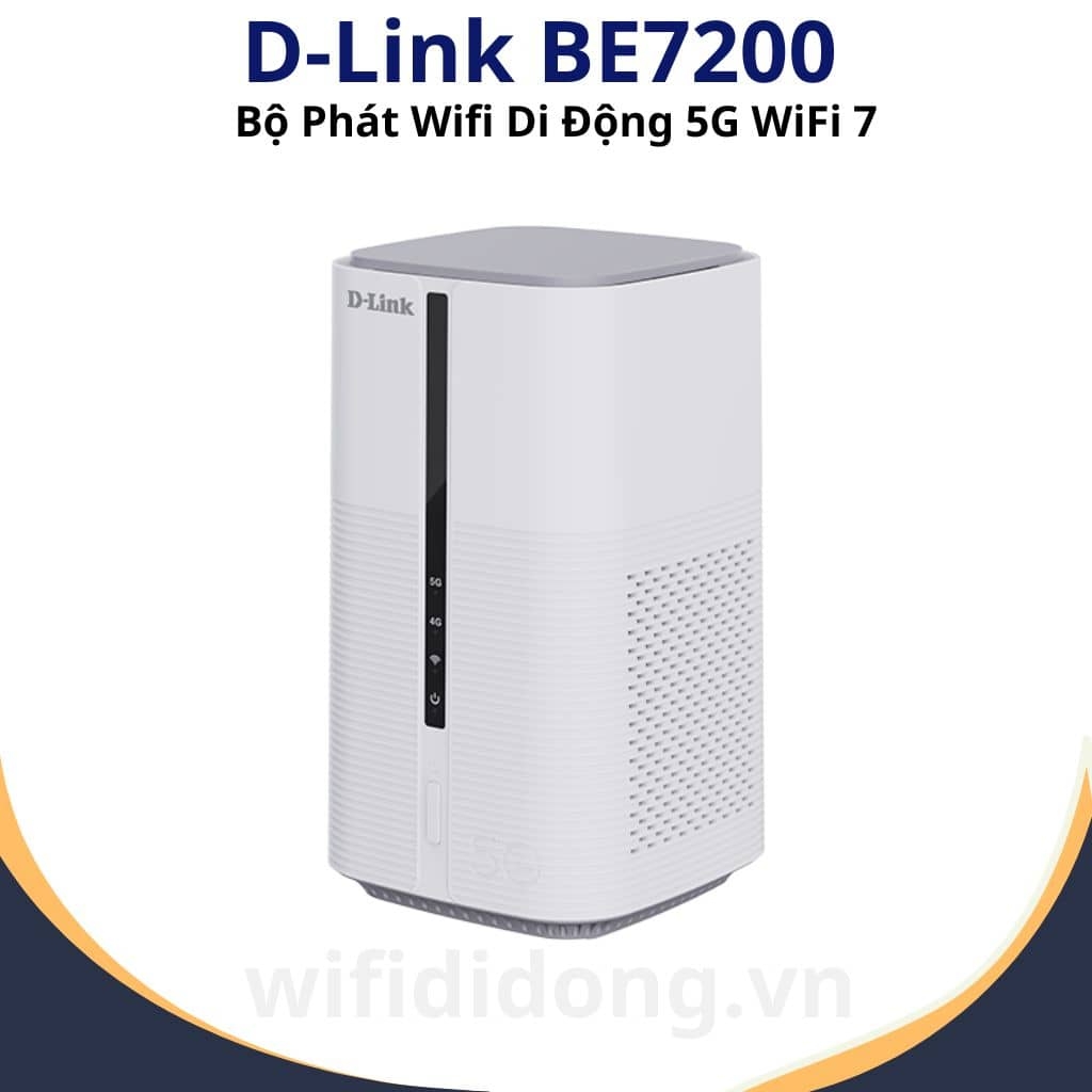 Bộ Phát WiFi 5G D-Link BE7200 | Bộ Phát WiFi 5G Chuẩn WiFi 7, Hỗ Trợ VoNR – VoLTE, Tốc Độ Cực Nhanh 7200Mbps, Đa Thiết Bị Kết Nối | Hàng Chính Hãng