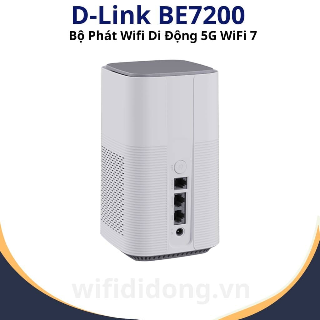 Bộ Phát WiFi 5G D-Link BE7200 | Bộ Phát WiFi 5G Chuẩn WiFi 7, Hỗ Trợ VoNR – VoLTE, Tốc Độ Cực Nhanh 7200Mbps, Đa Thiết Bị Kết Nối | Hàng Chính Hãng