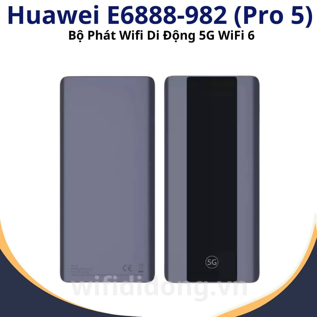 Bộ Phát WiFi 5G Huawei E6888-982 (Pro 5) | Bộ Phát WiFi Di Động 5G WiFi 6  AX3600, Tốc Độ Cao 3.6Gbps, Pin Trâu 10h, Màn Hình AMOLED | Hàng Chính Hãng