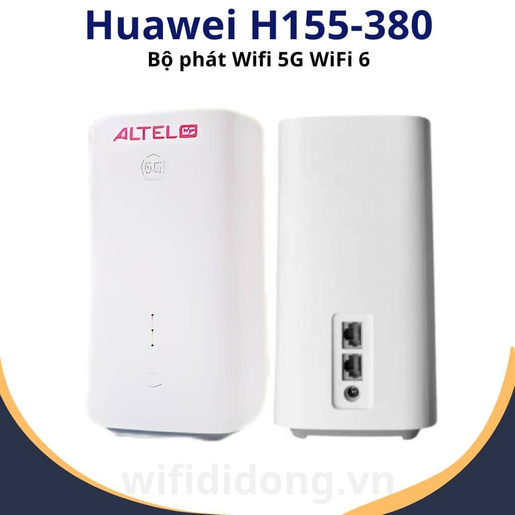 Bộ phát WiFi 5G Huawei H155-380 | Router WiFi 6 AX3000, tốc độ 3.6Gbps, kết nối 128 thiết bị, cắm SIM dùng ngay | Hàng chính hãng