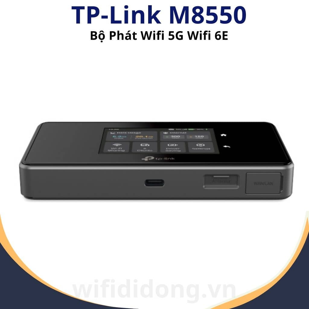 Bộ Phát WiFi 5G TP-Link M8550 | Bộ Phát WiFi Di Động 5G WiFi 6E AXE3600, Kểt Nối 64 Thiết Bị, Pin Lớn 4700mAh | Hàng Chính Hãng