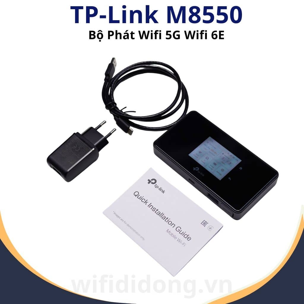 Bộ Phát WiFi 5G TP-Link M8550 | Bộ Phát WiFi Di Động 5G WiFi 6E AXE3600, Kểt Nối 64 Thiết Bị, Pin Lớn 4700mAh | Hàng Chính Hãng