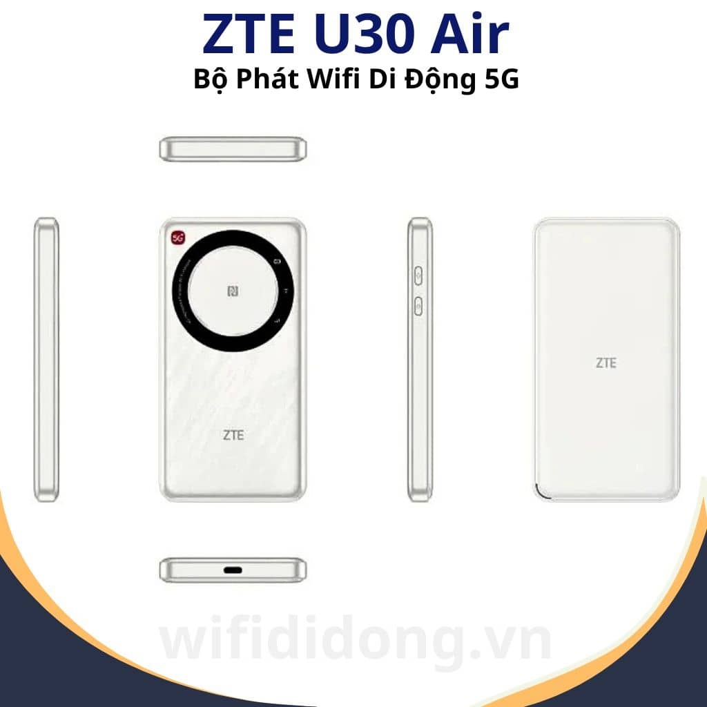 Bộ Phát WiFi ZTE U30 Air | Bộ Phát WiFi Di Động 5G, Tốc Độ Cao 867Mbps, Pin Khủng Lên Đến 10h, Kết Nối 1 Chạm | Hàng Chính Hãng