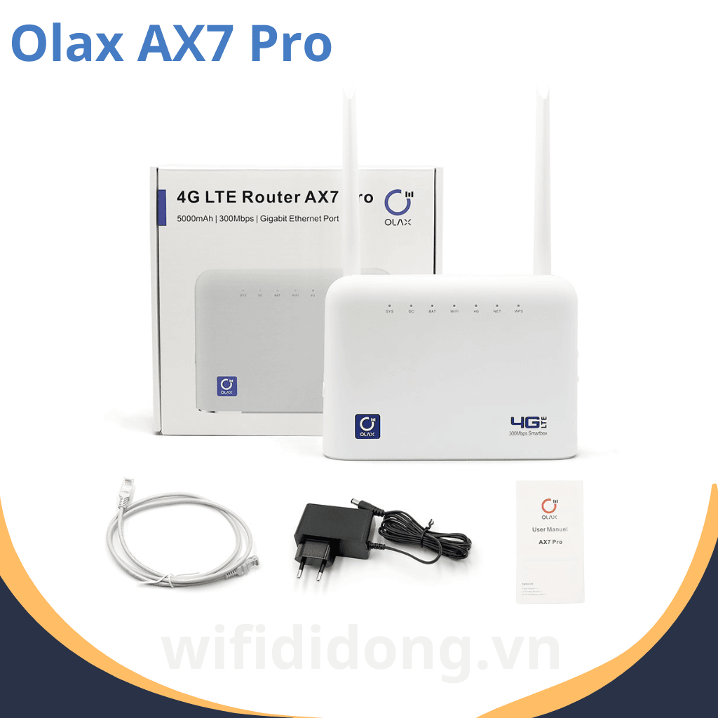 Olax AX7 Pro | Bộ Phát WiFi 4G Tốc Độ Cao, Vừa Cắm Nguồn Vừa Dùng, Pin 5000 mAh | Bảo Hành 12 Tháng 1 Đổi 1