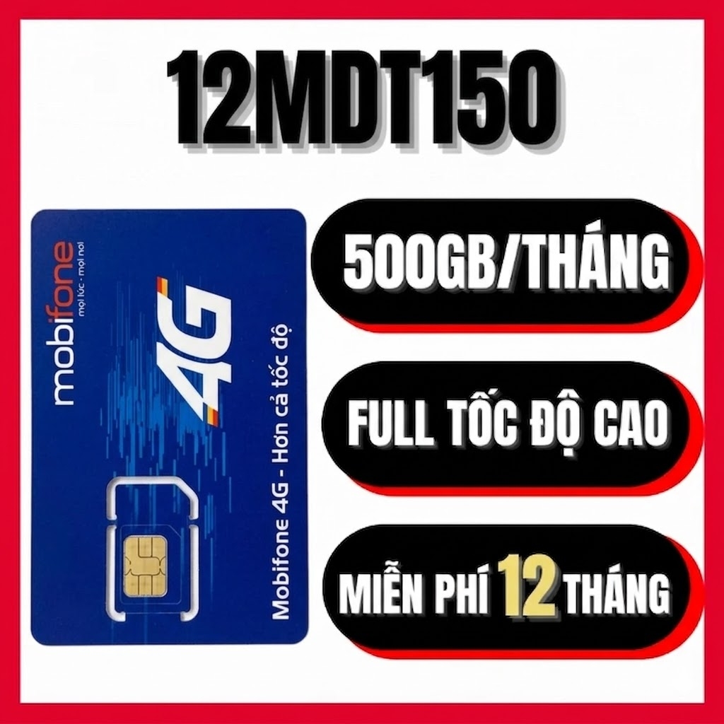 Sim 5G Viettel 12MDT150 tặng 500GB/tháng full tốc độ cao