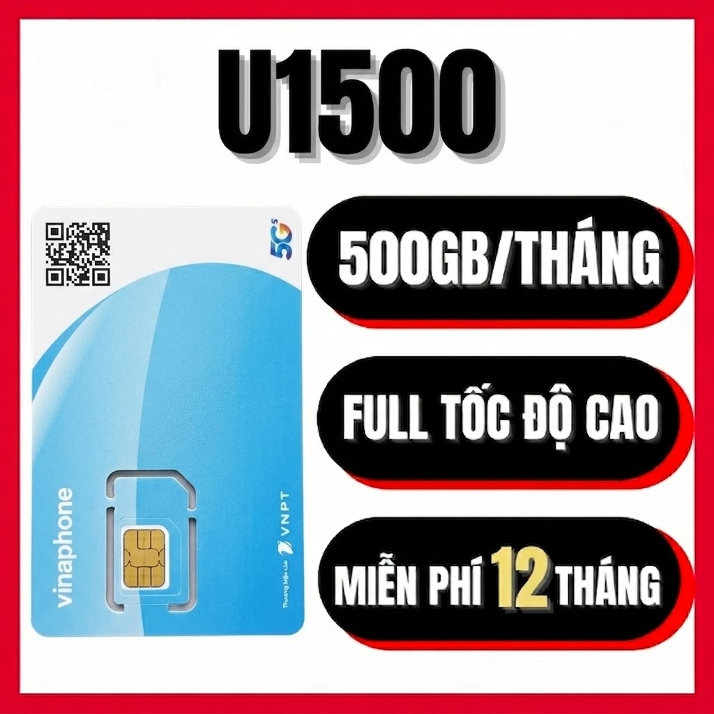 Sim data Viettel U1500 500GB/tháng liên tục 12 tháng