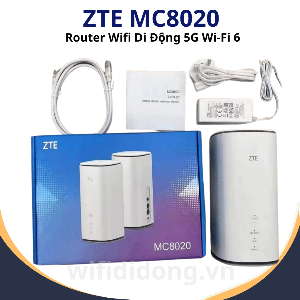 ZTE MC8020 | Router Wifi Di Động 5G Wifi 6, Băng Tần Kép, Tốc Độ 5400Mbps | Bảo hành 12 tháng 1 đổi 1