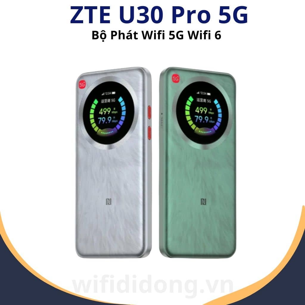 Bộ phát WiFi 5G ZTE U30 Pro 5G | Bộ phát WiFi 5G WiFi 6, Tốc độ 2.7gbps, Pin 5.000 mAh | Bảo hành 12 tháng 1 đổi 1