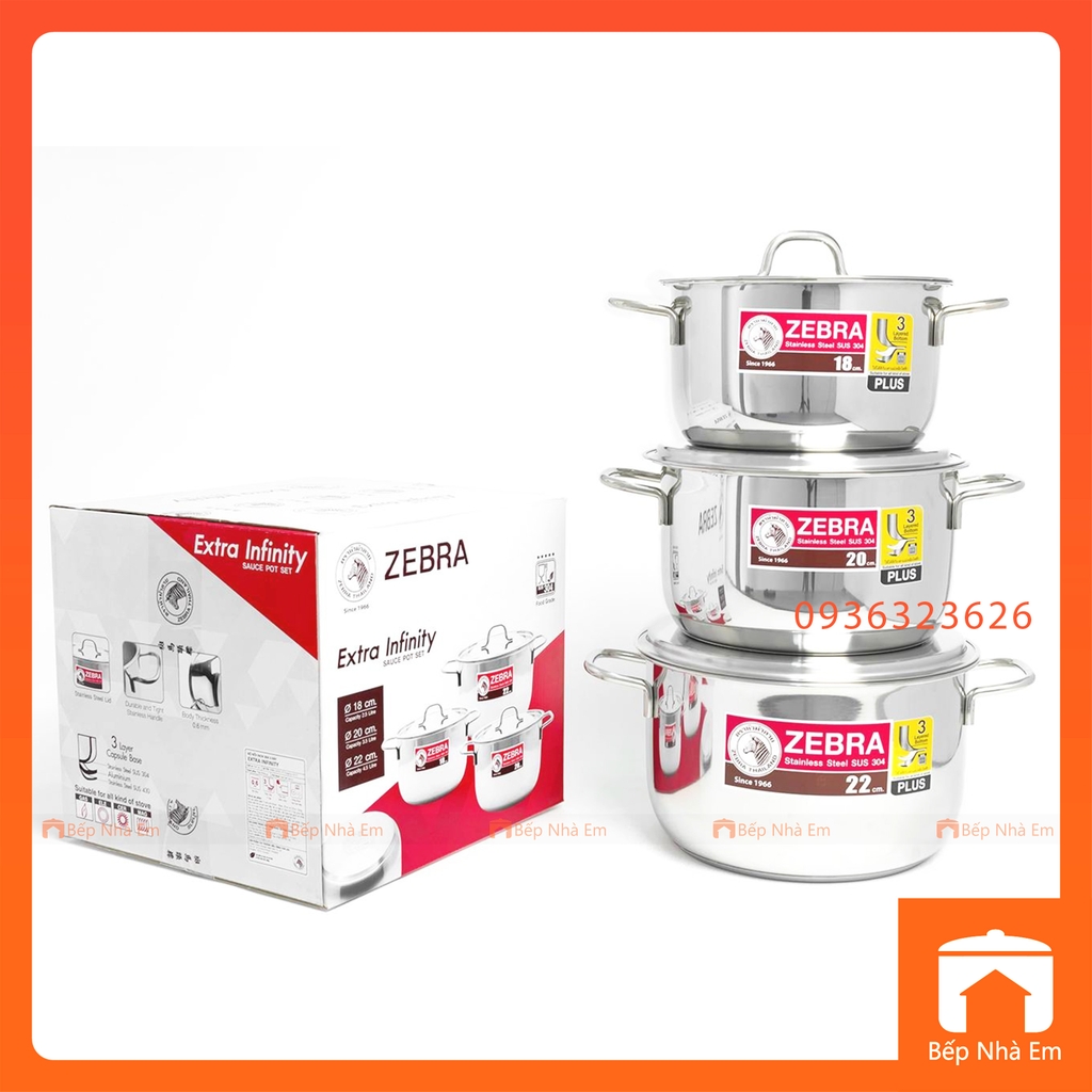 Bộ Nồi ZEBRA Extreme Infinity 6 Món 18-20-22cm Cao Cấp - 180827 - Hàng ...