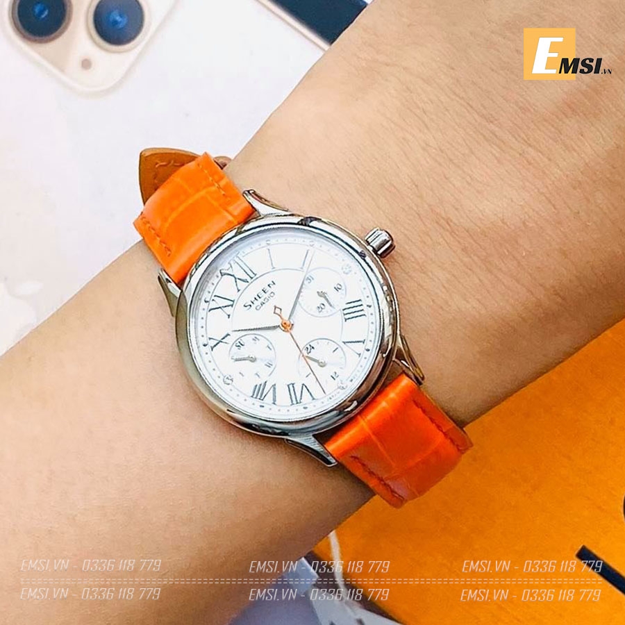 Casio Sheen SHE-3049L-7A - Đồng Hồ Nữ - Pin/Quartz - Size Mặt 30.5mm - Kính Khoáng - Bảo Hành 5 Năm