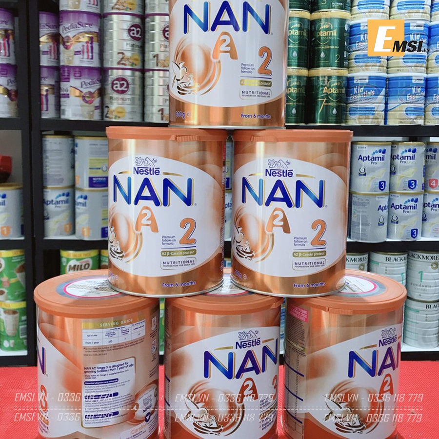 Sữa NAN A2 số 1 , số 3 hộp 800gr