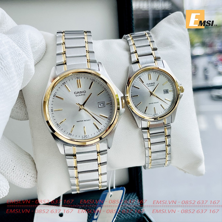 Đồng Hồ Casio Cặp Đôi MTP-1183G-7ADF & LTP-1183G-7ADF Dây Đeo Kim Loại Mạ Vàng - Chống Nước - Emsi.vn