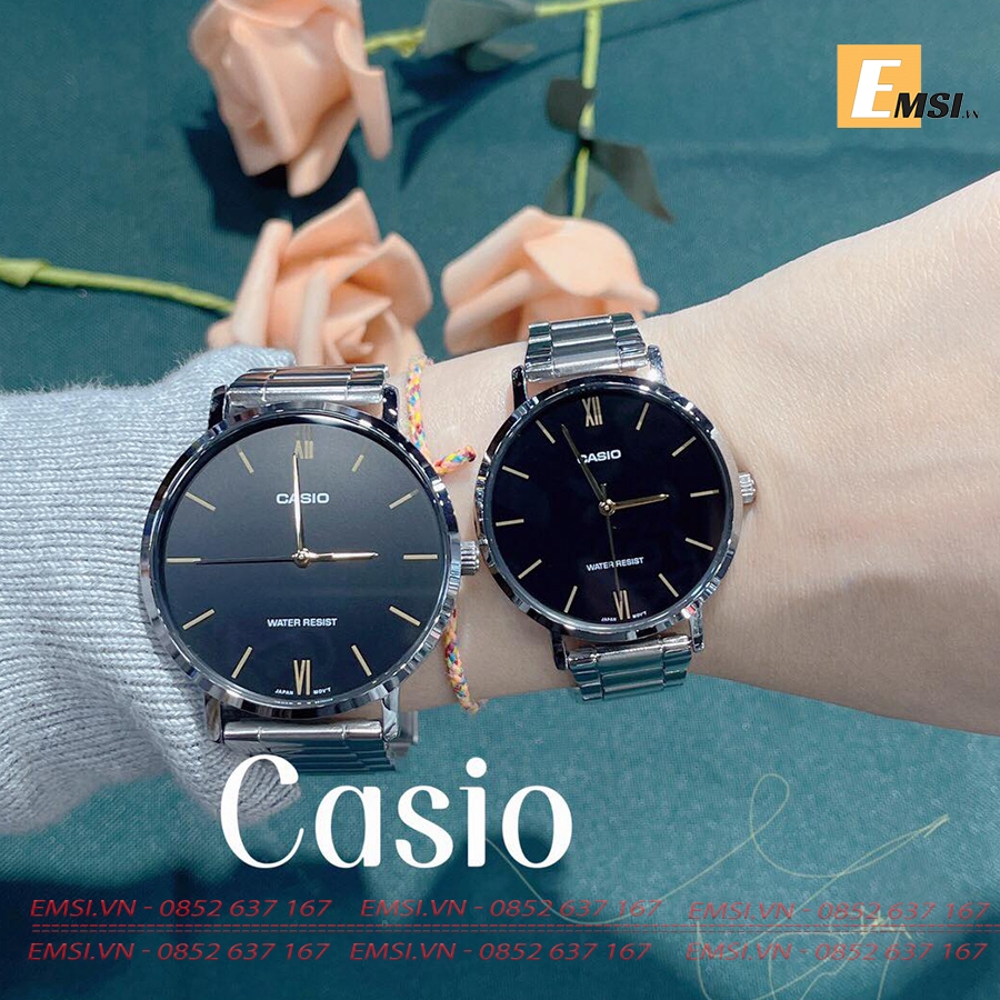 Đồng Hồ Casio Cặp Đôi MTP-VT01D-1BUDF & LTP-VT02D-1AUDF size nữ 30mm, Size nam 40mm EMSI.VN
