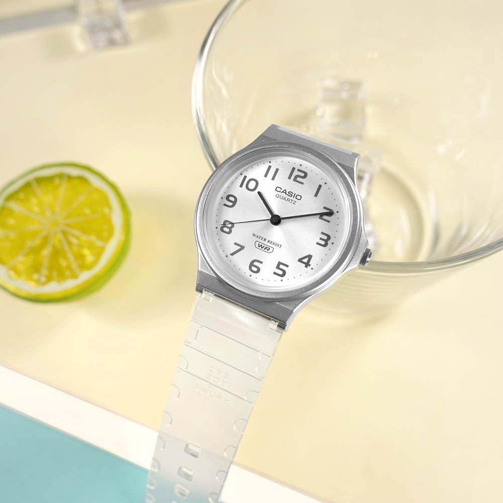 MQ-24S-7B | Đồng Hồ Casio | Dây Nhựa Màu Trắng | 3 Kim | Emsi.vn