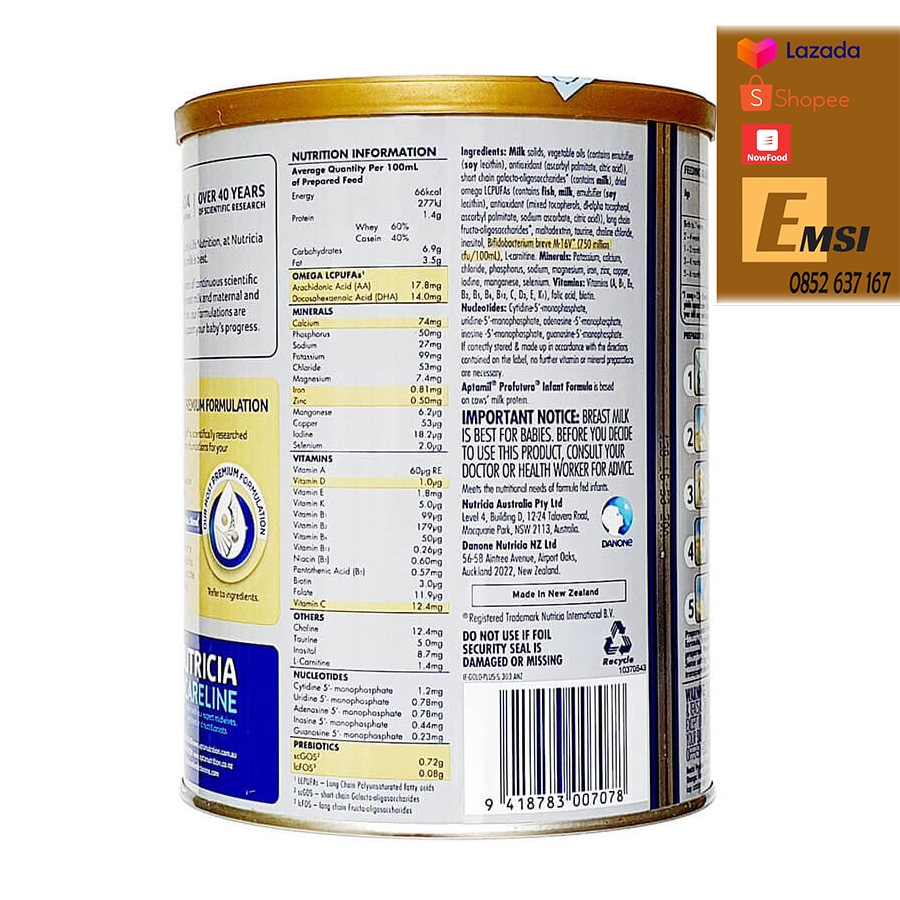 Sữa Aptamil Profutura Úc số 1 900gr mẫu mới