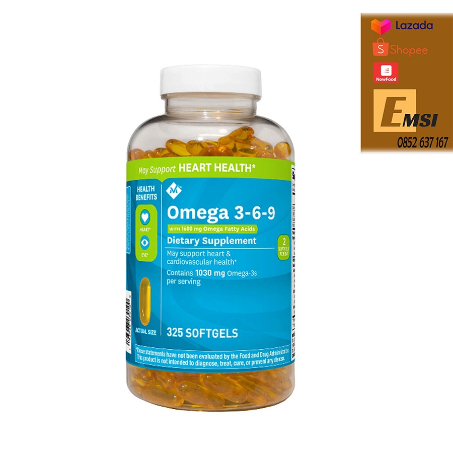 Omega 369, viên uống Omega 3-6-9 Heart Health 325 viên của Mỹ