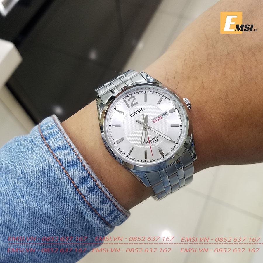 Đồng Hồ Casio Cặp Đôi MTP-1335D-7AVDF & LTP-1335D-7AVDF Dây Kim Loại, Size mặt Nam 41,5mm & Nữ 30mm EMSI.VN