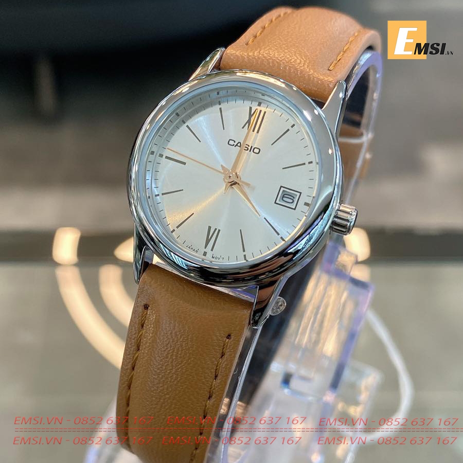 Đồng Hồ Casio Cặp Đôi MTP-V002L-5B3UDF & LTP-V002L-7B3UDF size mặt Casio nam 37mm, size mặt Casio nữ 25mm EMSI.VN