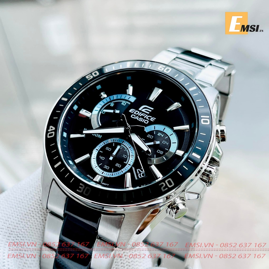 Edifice EFR-552SBK-1A - Đồng Hồ Nam - Pin / Quartz - Kính Khoáng - Size Mặt 47mm EMSI.VN