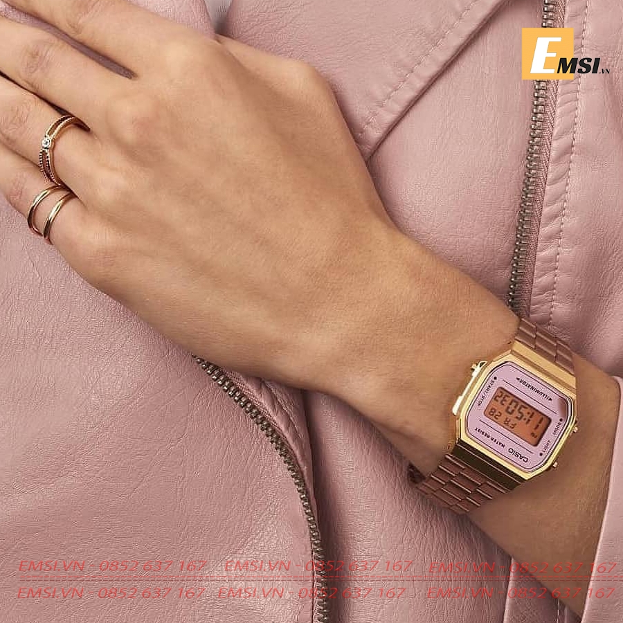 Casio A168WECM-5 - Đồng Hồ Unisex - Điện Tử - Kính Khoáng - Size Mặt 36.5mm EMSI.VN