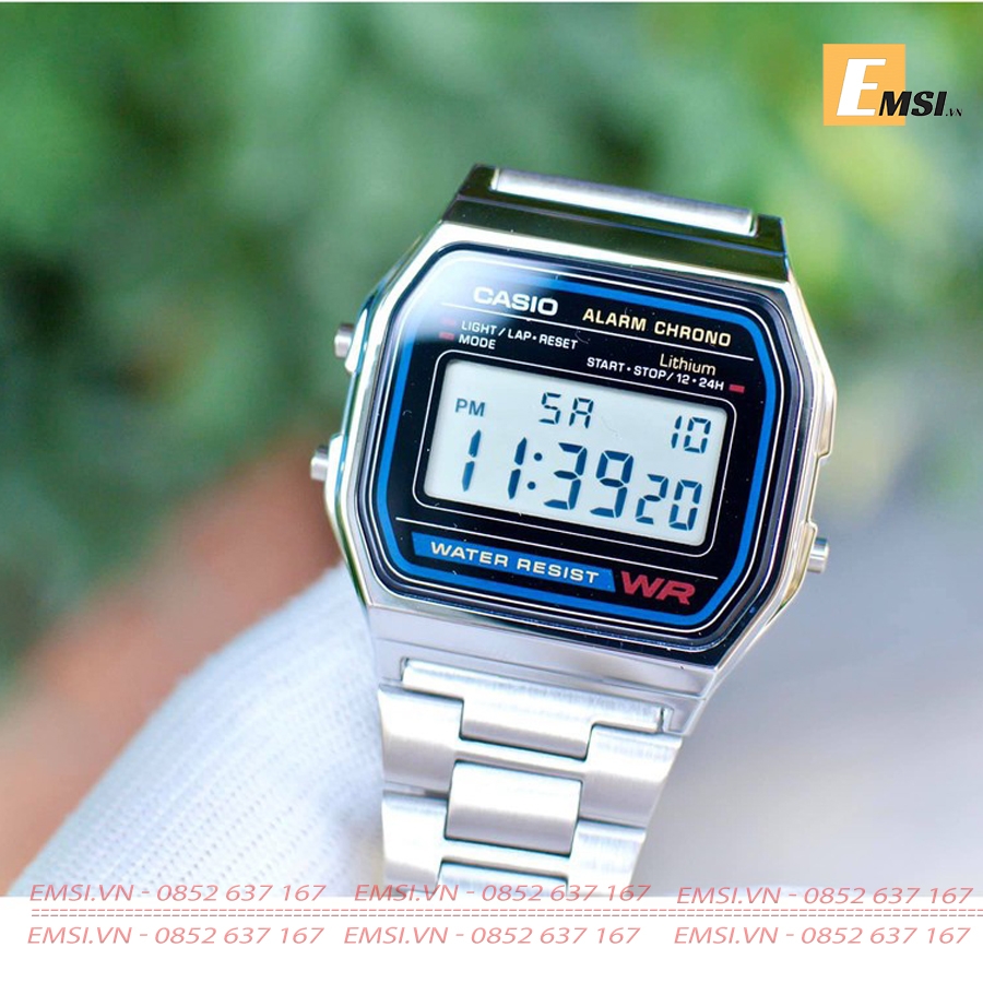 Casio A158WA-1D - Đồng Hồ Unisex - Điện Tử - Kính Nhựa - Size Mặt 36mm EMSI.VN