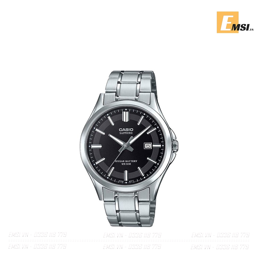 Đồng Hồ Casio Nam MTS-100D-1AVDF Dây Kim Loại - Kính Saphia - Tuổi Thọ Pin 10 Năm - Emsi.vn