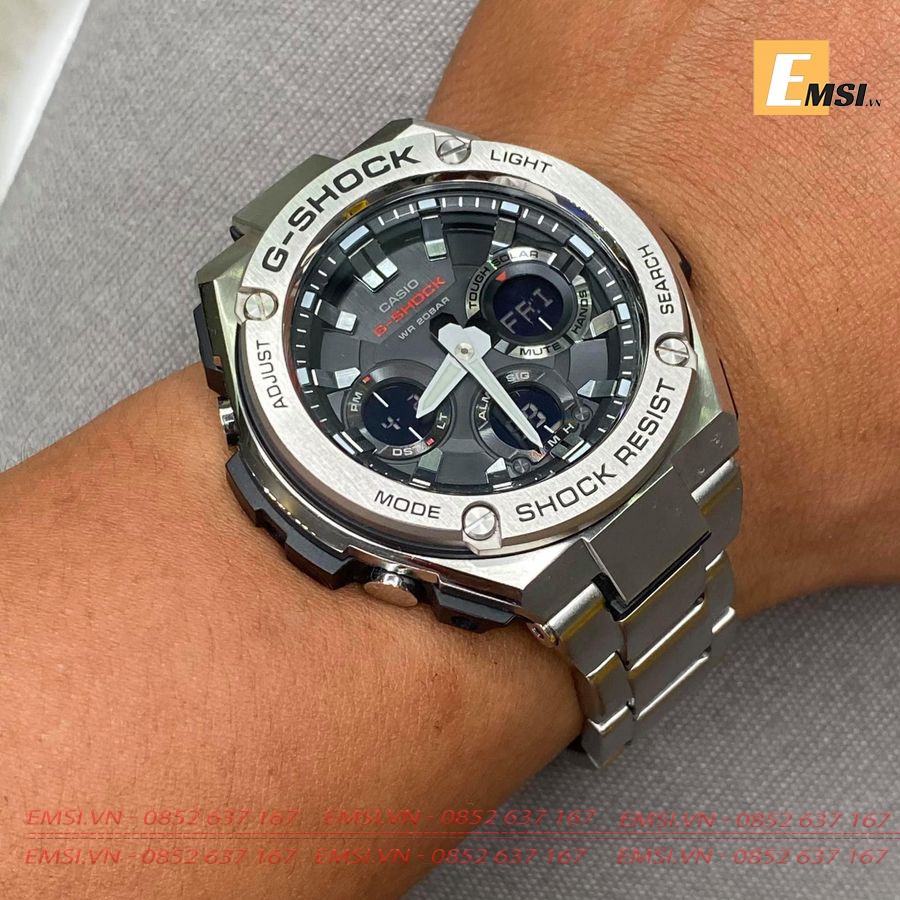 G-Shock GST-S110D-1A - Kính khoáng - Đồng hồ nam - Năng lượng mặt trời - Size mặt 52.4mm EMSI.VN