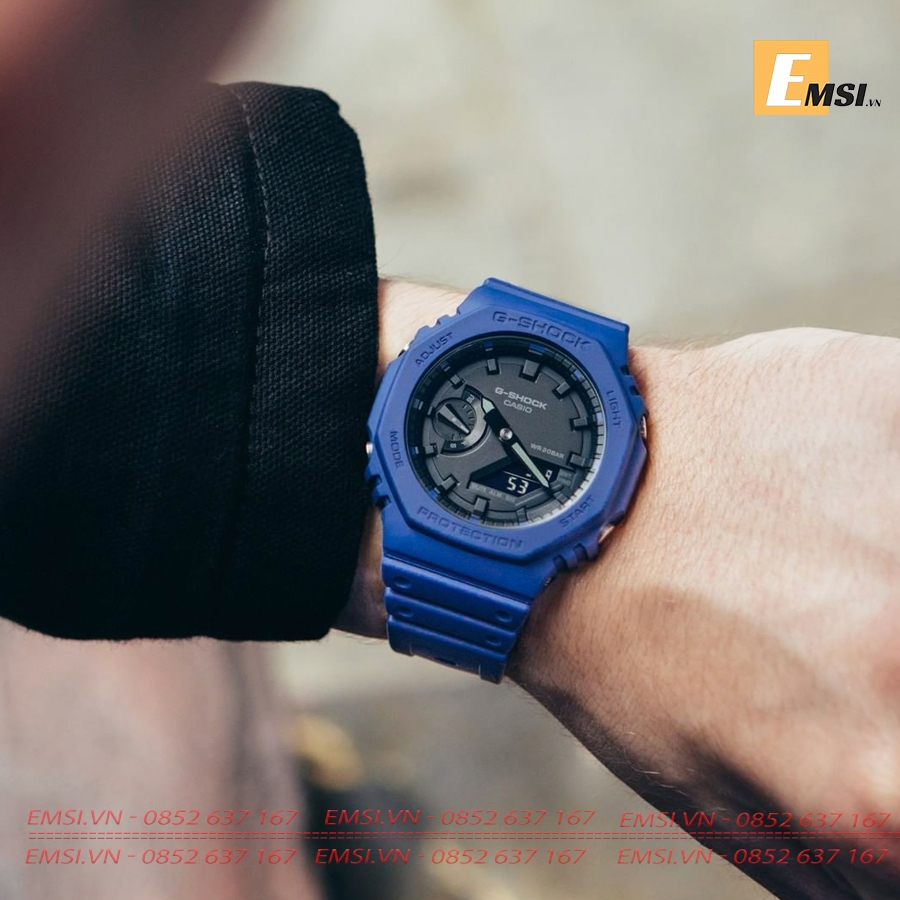 GA-2100-2A | Đồng Hồ Casio | G-Shock | Nam | Dây Nhựa Màu Xanh | Chống Nước WR20BAR