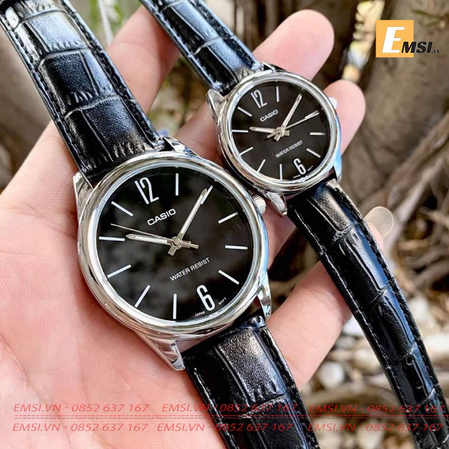 Đồng Hồ Casio Cặp Đôi MTP-V005L-1BUDF & LTP-V005L-1BUDF Dây Da - 3 Kim - Chống Nước EMSI.VN