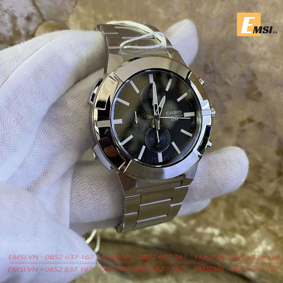 Đồng Hồ Casio Nam MTP-E501D-1A - Dây Kim Loại - Chống Nước WR50M - Size mặt 44mm EMSI.VN