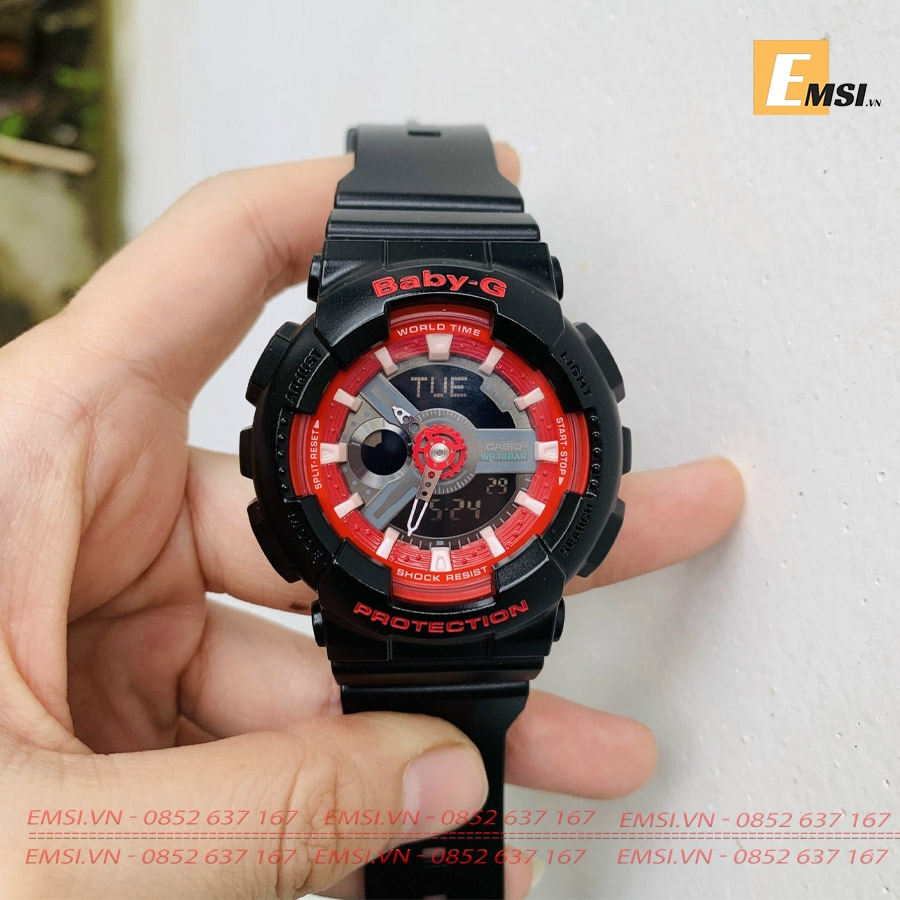 Baby-G BA-110SN-1ADR - Đồng Hồ Nữ - Điện Tử - Kính Khoáng - Size Mặt 43.5mm EMSI.VN