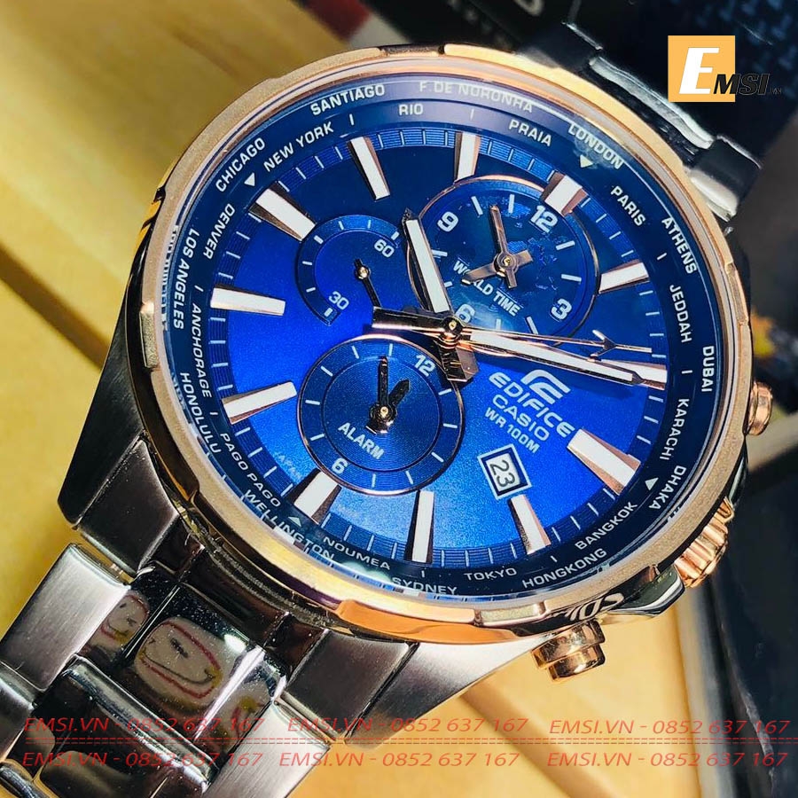 Casio Edifice EFR-304PG-2A - Đồng Hồ Nam - Pin/Quartz - Size Mặt 45mm - Kính Khoáng EMSI.VN