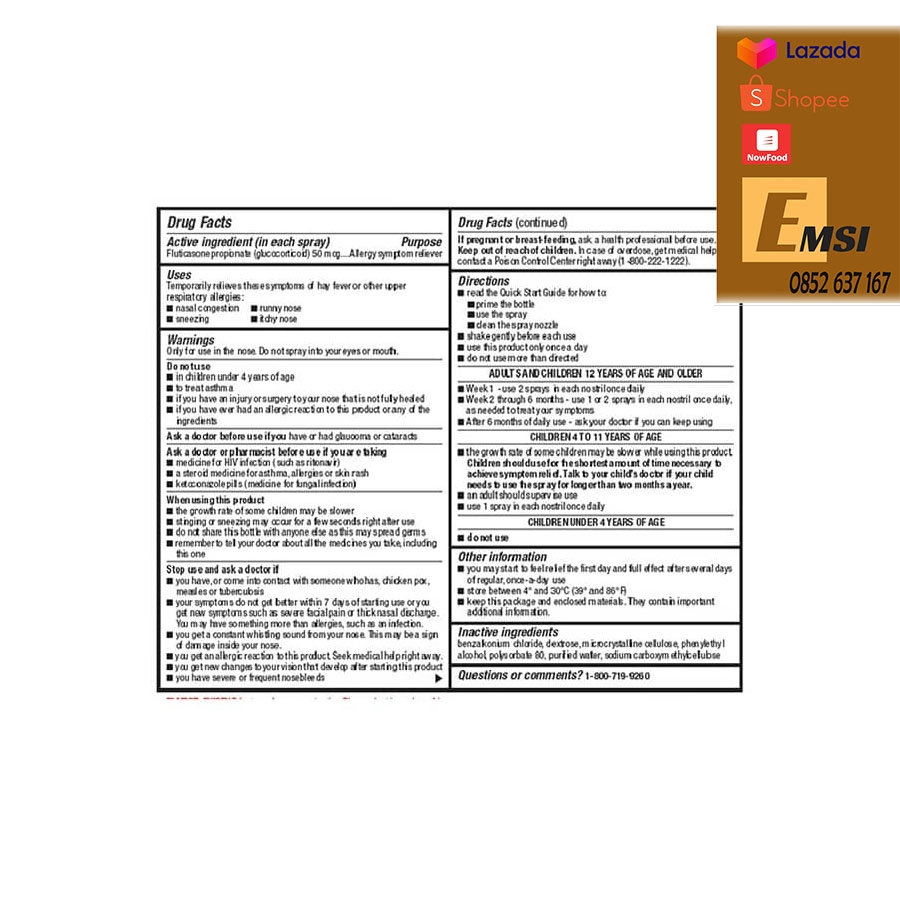 Thực phẩm chức năng Thuốc trị viêm xoang Kirkland Aller-Flo bộ 5 lọ chính hãng Mỹ