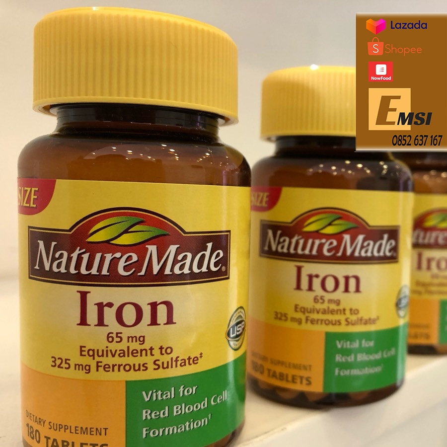 Nature Made Viên Uống Bổ Sung Sắt 65mg Iron 365 Viên